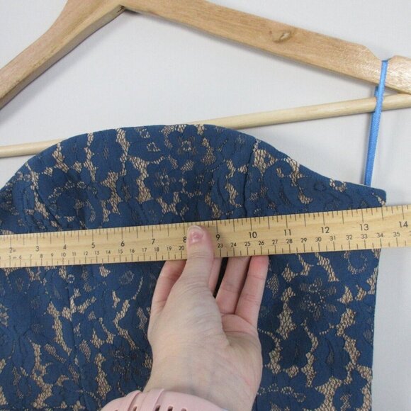 Keepsake Every Way Lace Mini Dress XS Blue Strapless Party Prom Cocktail 310 - Picture 7 of 11